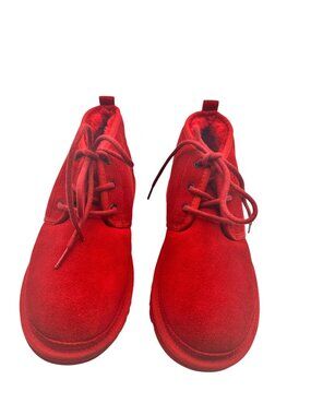 UGG Size 10 Womens  Red Suede Lace-Up & Stylish Winter Ankle Boots